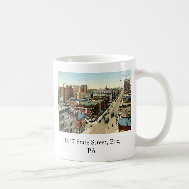 Caneca De Café Rua de 1917 estados, Erie, PA (Direita)
