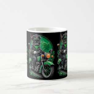 Caneca De Café Rua de bicicleta Black Cat Dirigindo. Dia de Patri