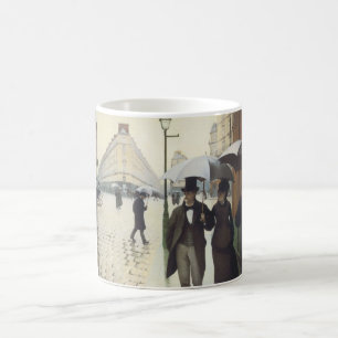 Caneca De Café Rua de Paris, dia chuvoso por Caillebotte