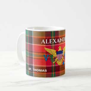 Caneca De Café RUA de Sinalizador das Ilhas Virgens dos EUA.