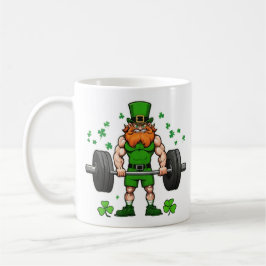 Caneca De Café Rua do dia de Patrick Engraçado Leprechaun Barbell
