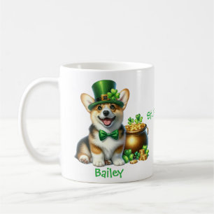 Caneca De Café Rua galesa personalizada de Corgi.