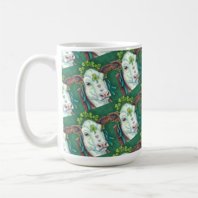 CANECA DE CAFÉ RUA IRLANDESA. HEIFER DO DIA DE PATRICK, VACA DE S (Esquerda)