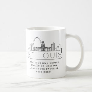 Caneca De Café Rua Louis Stylizou Skyline Slogan Personalizado