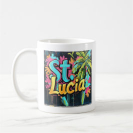 Caneca De Café Rua. Lucia Grafite Vibes: Island Street Art Ed