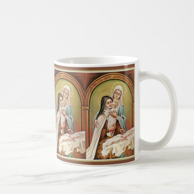 Caneca De Café Rua. Mãe Maria Bebê Rosas Jesus Cristo (Direita)