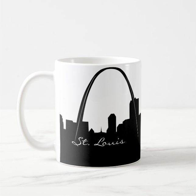 Caneca De Café Rua negra e branca, Louis Skyline (Esquerda)