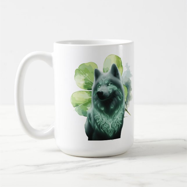 Caneca De Café Rua. O Wolf Spirit Coffee Mug ☘️ 🐺 (Esquerda)