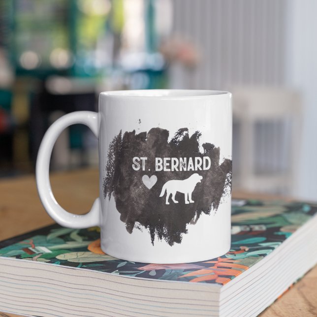 Caneca De Café Rua. Pai Bernard Cachorro Raça Dia de os pais (Criador carregado)