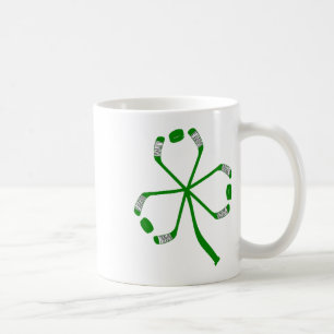 Caneca De Café Rua Patrick Day Ice Hockey Sticks Shamrock Green C