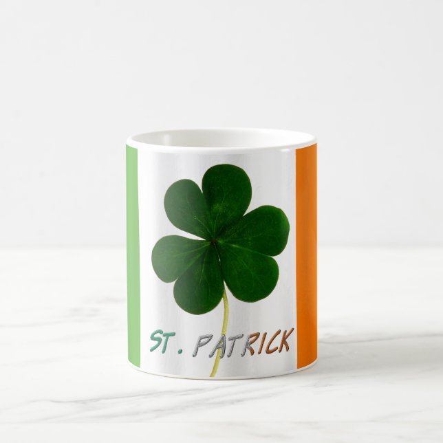 Caneca De Café Rua: Patrick Irish Flag Shamrock Clover Ireland Mu (Centro)