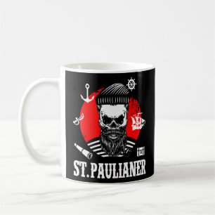 Caneca De Café Rua Pauli Hamburg Skull Paulian Santo Pauli