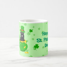 Caneca De Café Rua, Pote de Shamrock do Dia de Patrick de Gato Ne