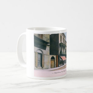 Caneca De Café Rua Real, Nova Orleans LA 1910 Vintage