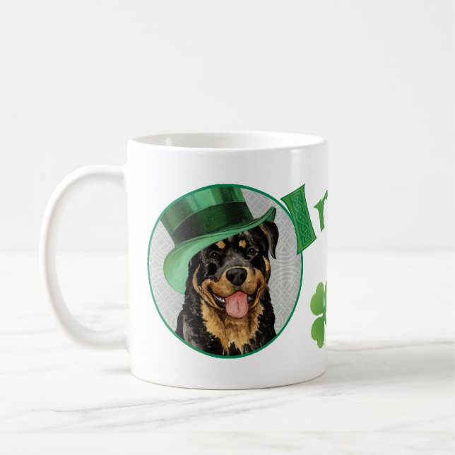 Caneca De Café Rua, Rottweiler do Dia de Patrick (Esquerda)