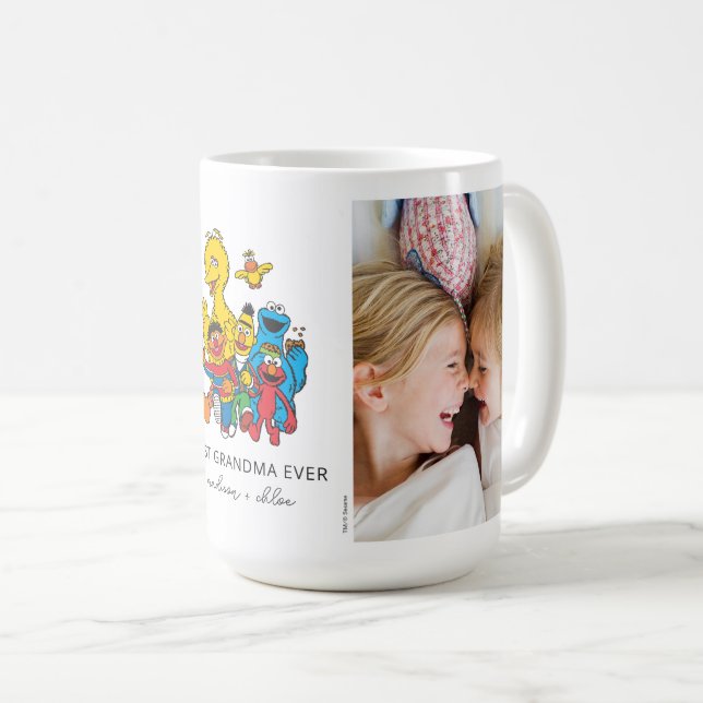 Caneca De Café Rua Sésame, 123 | Vovó Foto (Frente Esquerda)