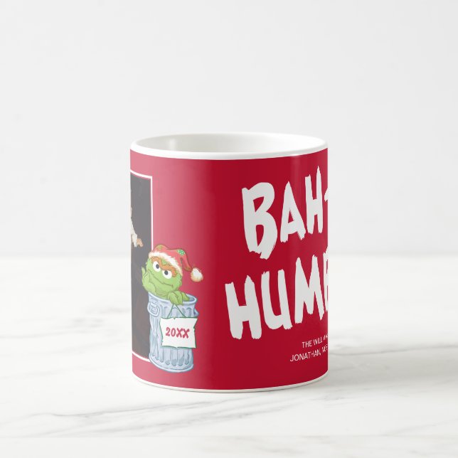 Caneca De Café Rua Sésamo | Bah Humbug Oscar com Foto (Centro)