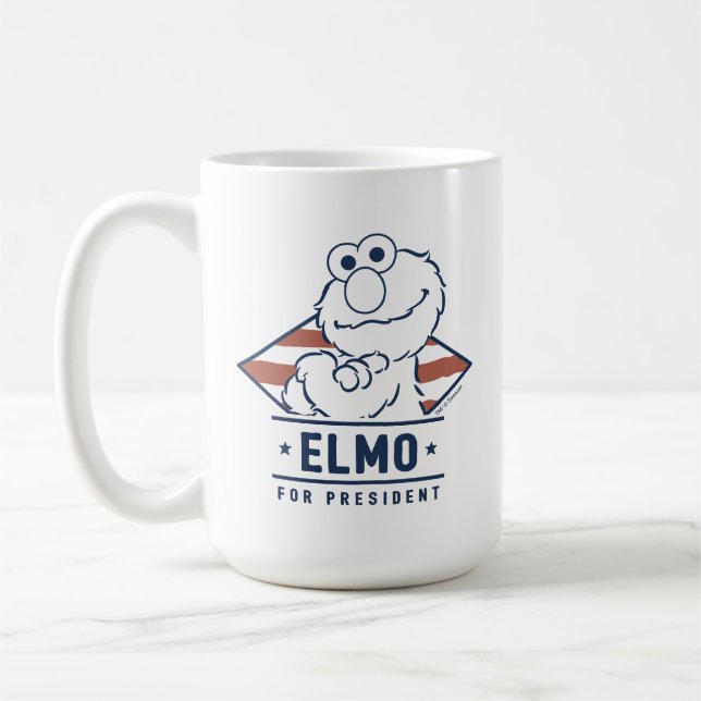 Caneca De Café Rua Sésamo | Elmo Antigo para Presidente (Esquerda)