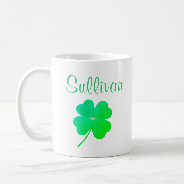 Caneca De Café Rua Verde do Shamrock. Patricks Dia 4Sean (nome) M (Esquerda)