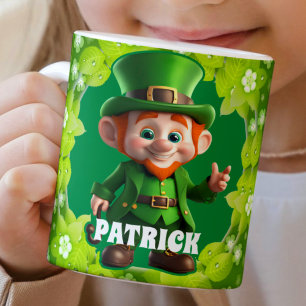 Caneca De Café ruas de Leprechaun 3D. Crianças Personalizadas do