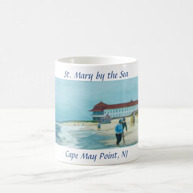 Caneca De Café Ruas Mary perto do Sea Cape May Point, NJ Coffee M (Centro)