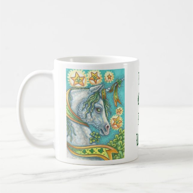 CANECA DE CAFÉ RUAS. PATRICK DAY IRISH UNICORN MUG (Esquerda)
