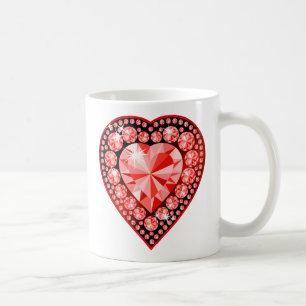 Caneca De Café Ruby Gemstone Heart