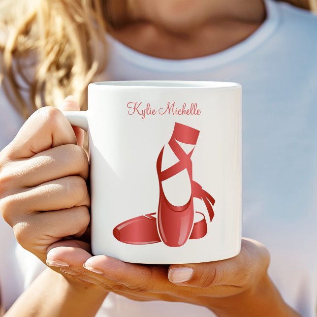 Caneca De Café Ruby Red Balé Slippers w Name Dance (Criador carregado)
