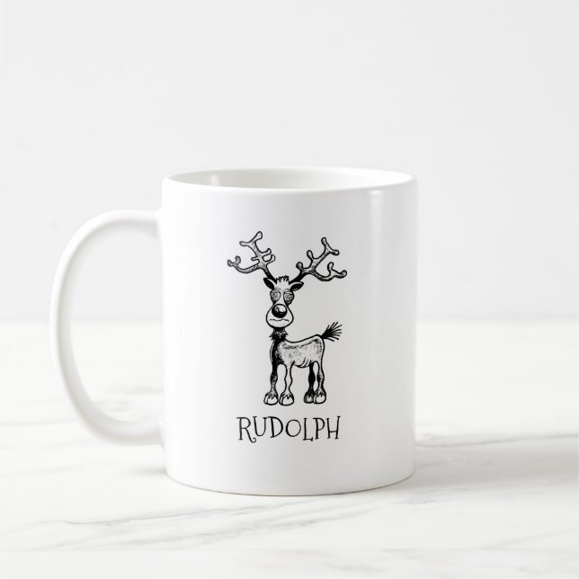 Caneca De Café Rudolf a Rena tem Olhos Loucos (Esquerda)