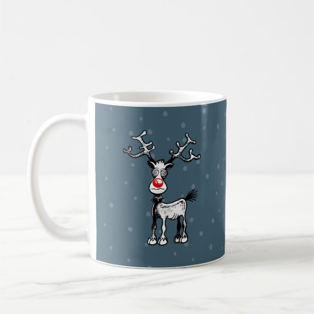 Caneca De Café Rudolf a Rena tem Olhos Loucos (Esquerda)