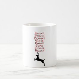 Caneca De Café Rudolph, Comet, Reindeer Blixen