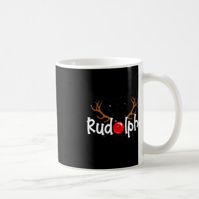 Caneca De Café Rudolph Red Nose Reindee de Natal (Direita)