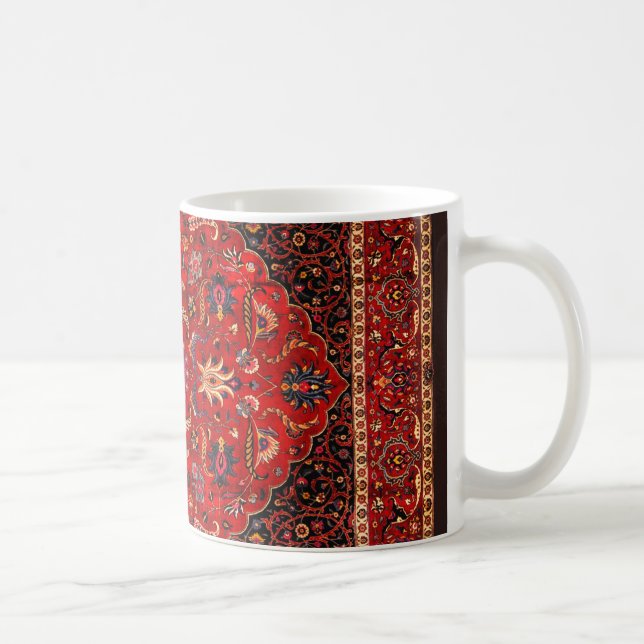 Caneca De Café Rug Persa Vermelho de Mashhad (Direita)