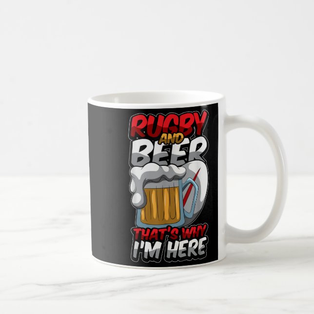 Caneca De Café Rugby E Cerveja É Por Isso Que Estou Aqui Engraçad (Direita)