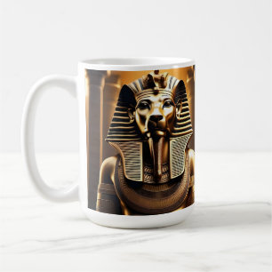 Caneca De Café **"Rugido Real: O Leão Faraó Dourado"**