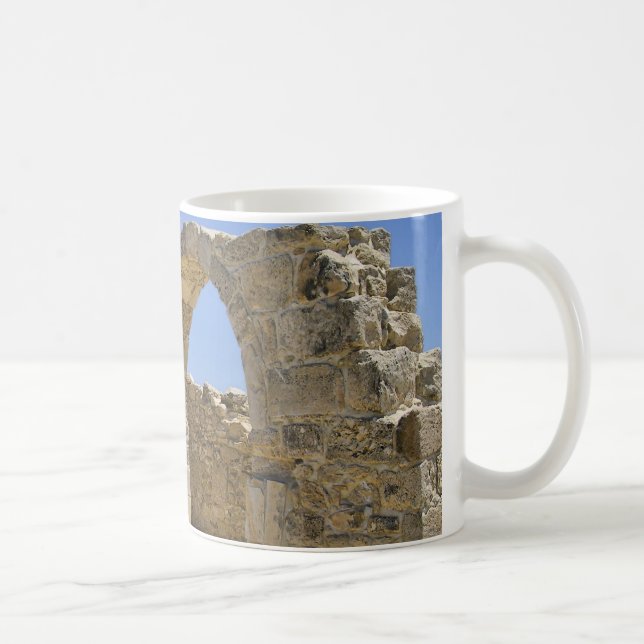 Caneca De Café Ruínas gregas antigas em viagem no Chipre (Direita)