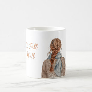 Caneca De Café Ruiva Feminina Chapéu Abóbora É Outono Pessoal