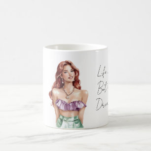Caneca De Café Ruiva Feminina Roxo Verde