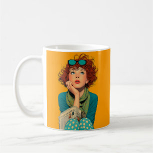 Caneca De Café Ruiva Whimsical nas Bolinhas