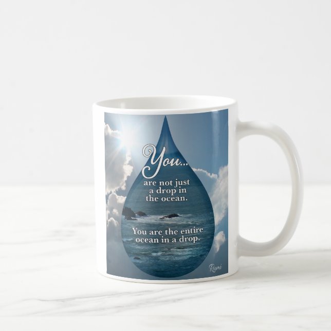 Caneca De Café Rumi ~ Cai no Oceano (Direita)