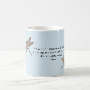 Caneca De Café Rumi Deseja Citação e Dragonfly