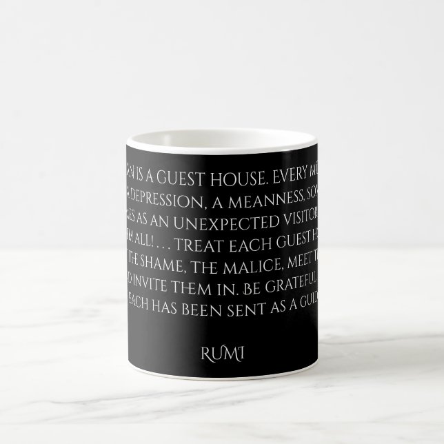Caneca De Café Rumi: Palavras de Sabedoria 'Casa Convidada' (Centro)