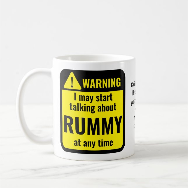 Caneca De Café Rummy Funny Personalized Warning (Esquerda)