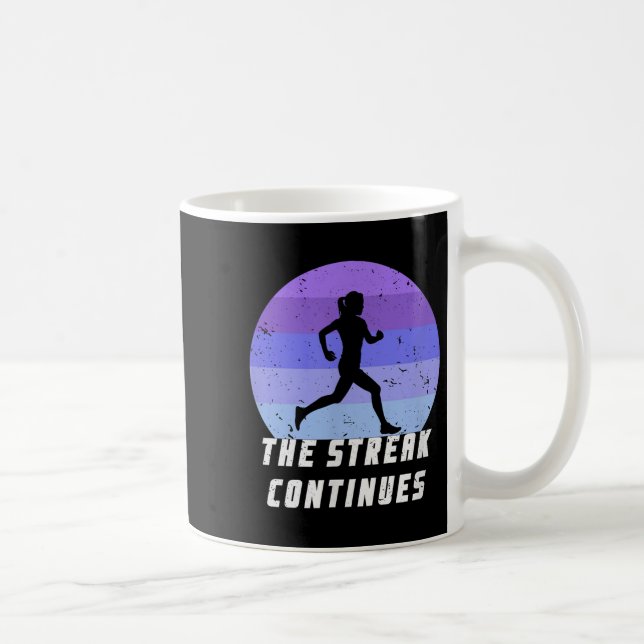 Caneca De Café Run Streak 365 Running Daily Runner Silhouette Mot (Direita)