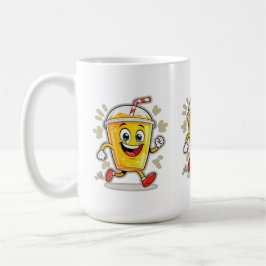 Caneca De Café **Running Juice Cup Cartoon – Fun Street Drink Cha