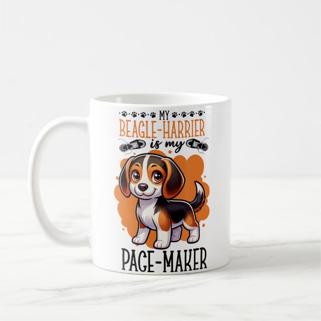 Caneca De Café Running With Beagle-Harrier (Esquerda)