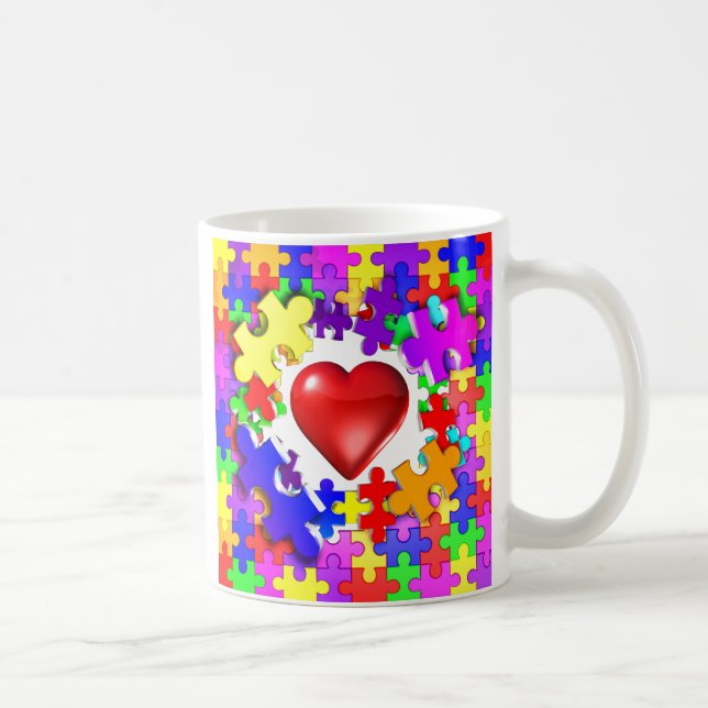 Caneca De Café Rupturas do amor com o autismo (Direita)