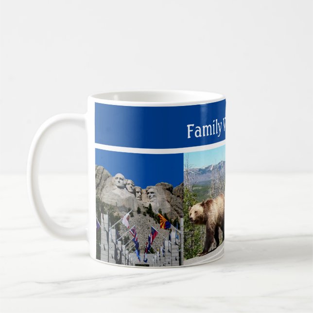 Caneca De Café Rushmore Yellowstone Tetons Foto Souvenir Set (Esquerda)