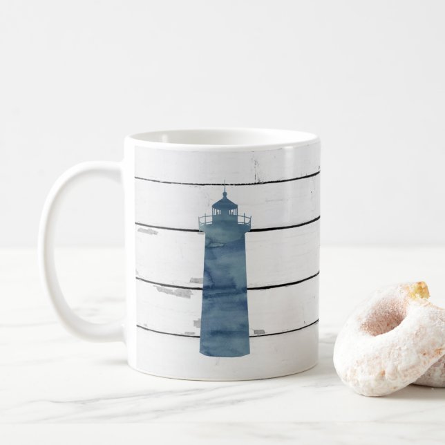 Caneca De Café Russo Náutico do Farol Azul (Com Donut)