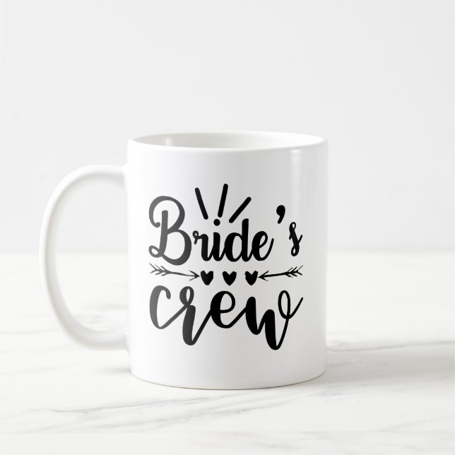 Caneca De Café Rustic Bachelorette Calliographic Brides Crew (Esquerda)